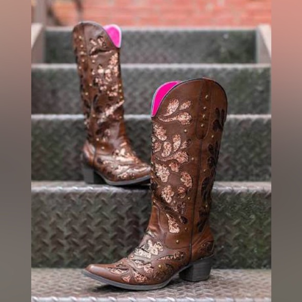 Southern Fried Chics Cowgirl Glitter Boots